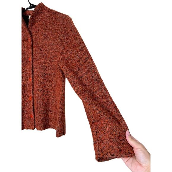Kathleen Sommers Mohair Wool Blend Spice Orange Cardigan‎ Sweater Small - Picture 4 of 9